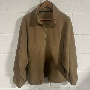 Sierra Sport Tan Fleece Half Zip Sweater Fits a Sz Large